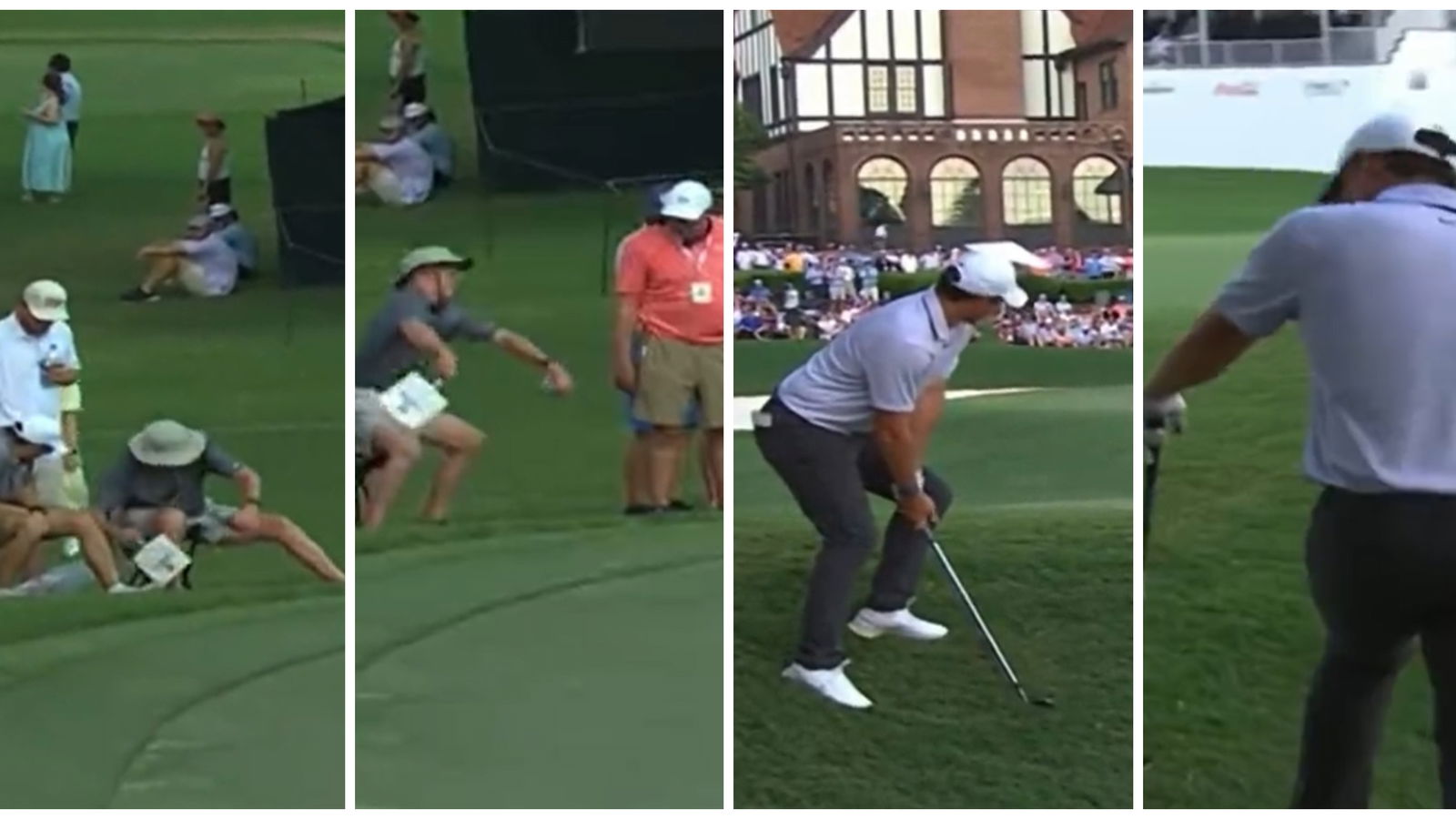 Rory McIlroy hits SHANK at Tour Championship as golf fan gets WIPED out by rope!